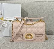 Small Dior Jolie Top Handle Bag Pink Cannage Calfskin - 22x14x8cm - 1