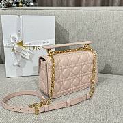 Small Dior Jolie Top Handle Bag Pink Cannage Calfskin - 22x14x8cm - 5