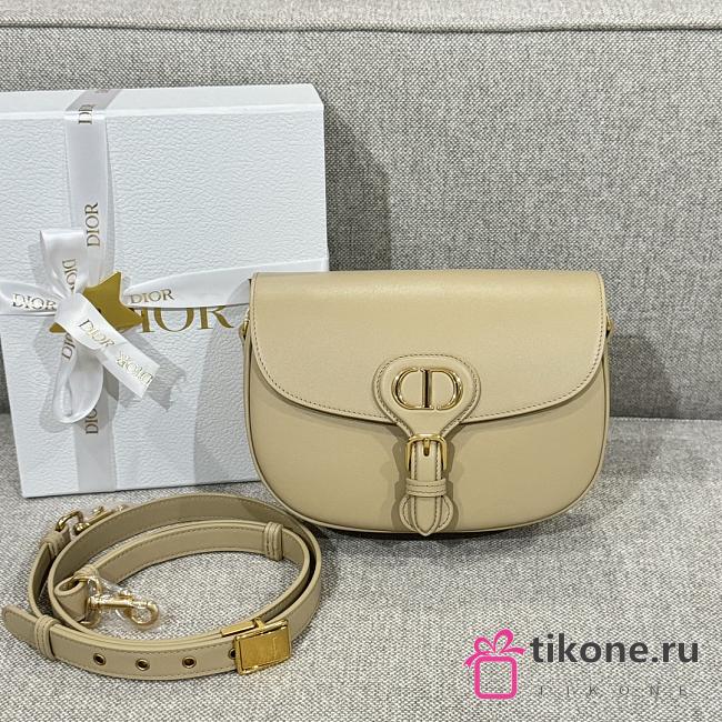 Medium Dior Bobby Bag Latte Box Calfskin Beige - 22x17x6cm - 1