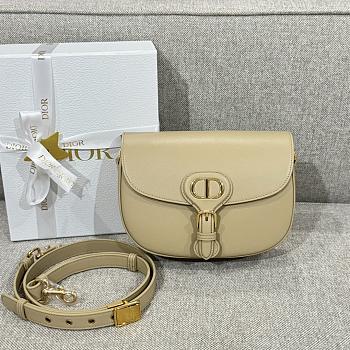 Medium Dior Bobby Bag Latte Box Calfskin Beige - 22x17x6cm