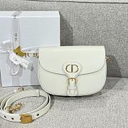 Medium Dior Bobby Bag Latte Box Calfskin White - 22x17x6cm - 1