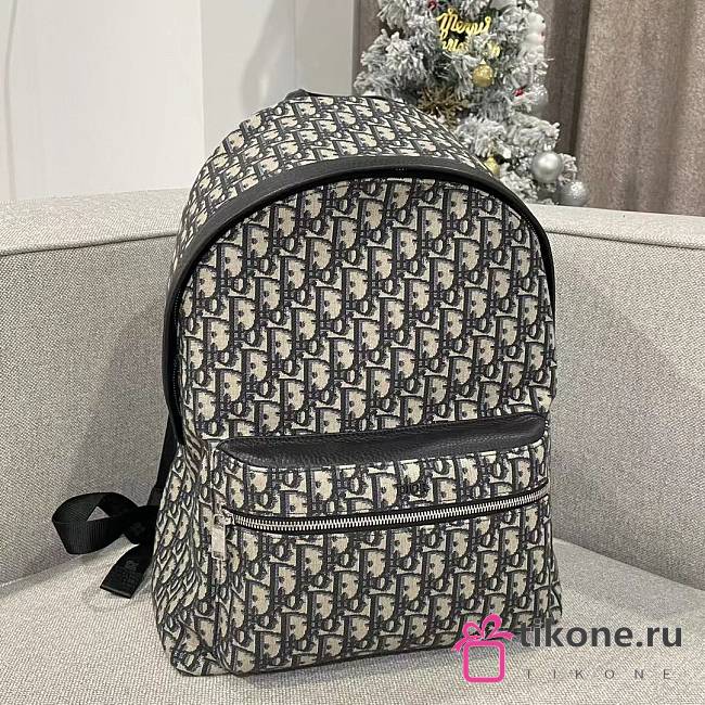 Rider Backpack Beige and Black Dior Oblique Jacquard - 30x42x15cm - 1