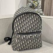 Rider Backpack Beige and Black Dior Oblique Jacquard - 30x42x15cm - 1