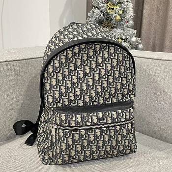 Rider Backpack Beige and Black Dior Oblique Jacquard - 30x42x15cm