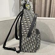 Rider Backpack Beige and Black Dior Oblique Jacquard - 30x42x15cm - 2