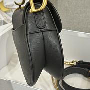 Dior Mini Saddle Bag with Strap Black Grained Calfskin - 19x15x6cm - 6