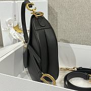 Dior Mini Saddle Bag with Strap Black Grained Calfskin - 19x15x6cm - 5