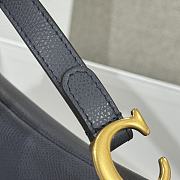 Dior Mini Saddle Bag with Strap Navy Grained Calfskin - 19x15x6cm - 6