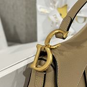 Dior Mini Saddle Bag with Strap Dark Beige Grained Calfskin - 19x15x6cm - 5