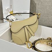 Dior Mini Saddle Bag with Strap Beige Grained Calfskin - 19x15x6cm - 1