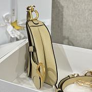 Dior Mini Saddle Bag with Strap Beige Grained Calfskin - 19x15x6cm - 6