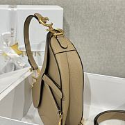 Dior Mini Saddle Bag with Strap Beige Grained Calfskin - 19x15x6cm - 3