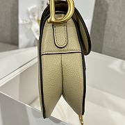 Dior Mini Saddle Bag with Strap Beige Grained Calfskin - 19x15x6cm - 2