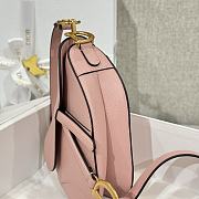 Dior Mini Saddle Bag with Strap Pink Grained Calfskin - 19x15x6cm - 6