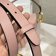 Dior Mini Saddle Bag with Strap Pink Grained Calfskin - 19x15x6cm - 2