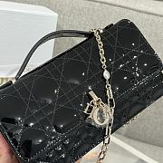 My Dior Mini Bag Black Patent Cannage Calfskin - 21x11.5x4.5cm - 4