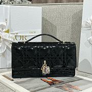 My Dior Mini Bag Black Patent Cannage Calfskin - 21x11.5x4.5cm - 2