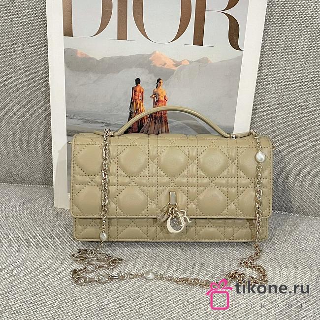 My Dior Mini Bag Apricot Cannage Lambskin - 21x11.5x4.5cm - 1