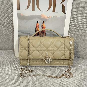 My Dior Mini Bag Apricot Cannage Lambskin - 21x11.5x4.5cm