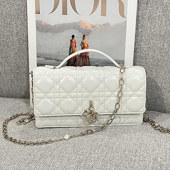 My Dior Mini Bag White Cannage Lambskin - 21x11.5x4.5cm