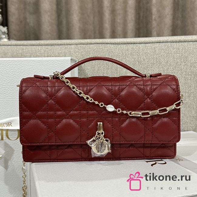 My Dior Mini Bag Dark Red Cannage Lambskin - 21x11.5x4.5cm - 1