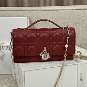 My Dior Mini Bag Dark Red Cannage Lambskin - 21x11.5x4.5cm - 6