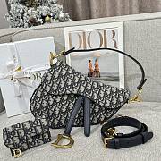 Dior Saddle Bag with Strap Blue Dior Oblique Jacquard - 25.5x20x6.5cm - 5