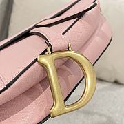 Dior Saddle Bag with Strap Light Pink Grained Calfskin - 25.5x20x6.5cm - 6