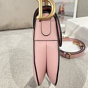 Dior Saddle Bag with Strap Light Pink Grained Calfskin - 25.5x20x6.5cm - 5