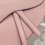 Dior Saddle Bag with Strap Light Pink Grained Calfskin - 25.5x20x6.5cm - 4