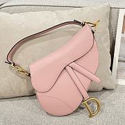 Dior Saddle Bag with Strap Light Pink Grained Calfskin - 25.5x20x6.5cm - 3