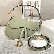 Dior Saddle Bag with Strap Light Green Grained Calfskin - 25.5x20x6.5cm - 1