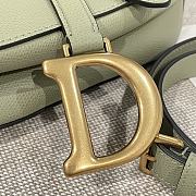 Dior Saddle Bag with Strap Light Green Grained Calfskin - 25.5x20x6.5cm - 4