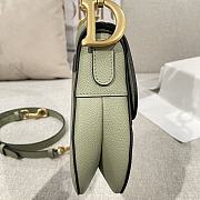 Dior Saddle Bag with Strap Light Green Grained Calfskin - 25.5x20x6.5cm - 2