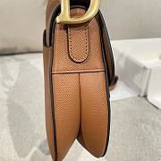 Dior Saddle Bag with Strap Brown Grained Calfskin - 25.5x20x6.5cm - 6