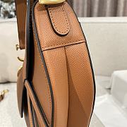 Dior Saddle Bag with Strap Brown Grained Calfskin - 25.5x20x6.5cm - 5