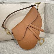 Dior Saddle Bag with Strap Brown Grained Calfskin - 25.5x20x6.5cm - 3