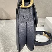 Dior Saddle Bag with Strap Dark Blue Grained Calfskin - 25.5x20x6.5cm - 5