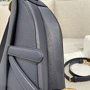 Dior Saddle Bag with Strap Dark Blue Grained Calfskin - 25.5x20x6.5cm - 4