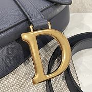 Dior Saddle Bag with Strap Dark Blue Grained Calfskin - 25.5x20x6.5cm - 6