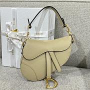 Dior Saddle Bag with Strap Beige Grained Calfskin - 25.5x20x6.5cm - 1