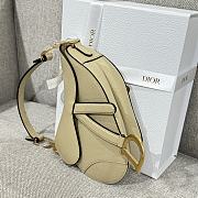 Dior Saddle Bag with Strap Beige Grained Calfskin - 25.5x20x6.5cm - 4