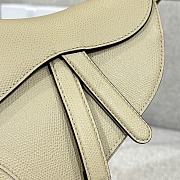 Dior Saddle Bag with Strap Beige Grained Calfskin - 25.5x20x6.5cm - 2