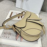 Dior Saddle Bag with Strap Beige Grained Calfskin - 25.5x20x6.5cm - 3