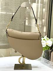 Dior Saddle Bag with Strap Dark Beige Grained Calfskin - 25.5x20x6.5cm - 4