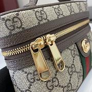 Gucci Ophidia Super Mini Shoulder Bag Beige And Dark Brown - 20x12x6cm - 5