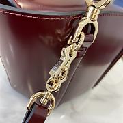 Gucci Mini Bamboo Top Handle Tote Bag Burgundy Shiny Leather - 16-27x14x11.5cm - 6