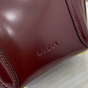 Gucci Mini Bamboo Top Handle Tote Bag Burgundy Shiny Leather - 16-27x14x11.5cm - 2