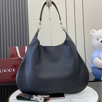 Gucci B Medium Shoulder Bag Black Soft Grainy Leather - 49x46x4cm