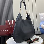 Gucci B Medium Shoulder Bag Black Soft Grainy Leather - 49x46x4cm - 5